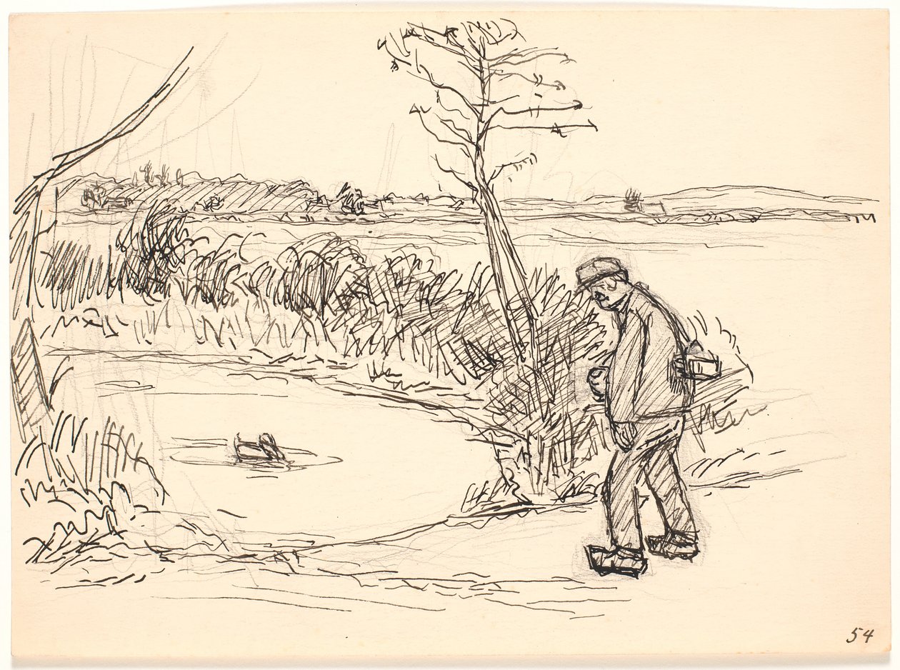 Le paysan au bord du lac gelé - Fritz Syberg