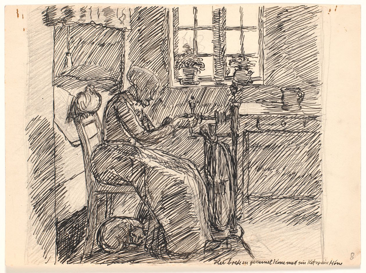 Ici vivait une vieille femme avec son chat et sa poule - Fritz Syberg
