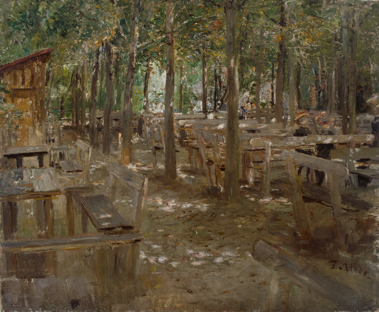 Ancien café en plein air - Fritz von Uhde