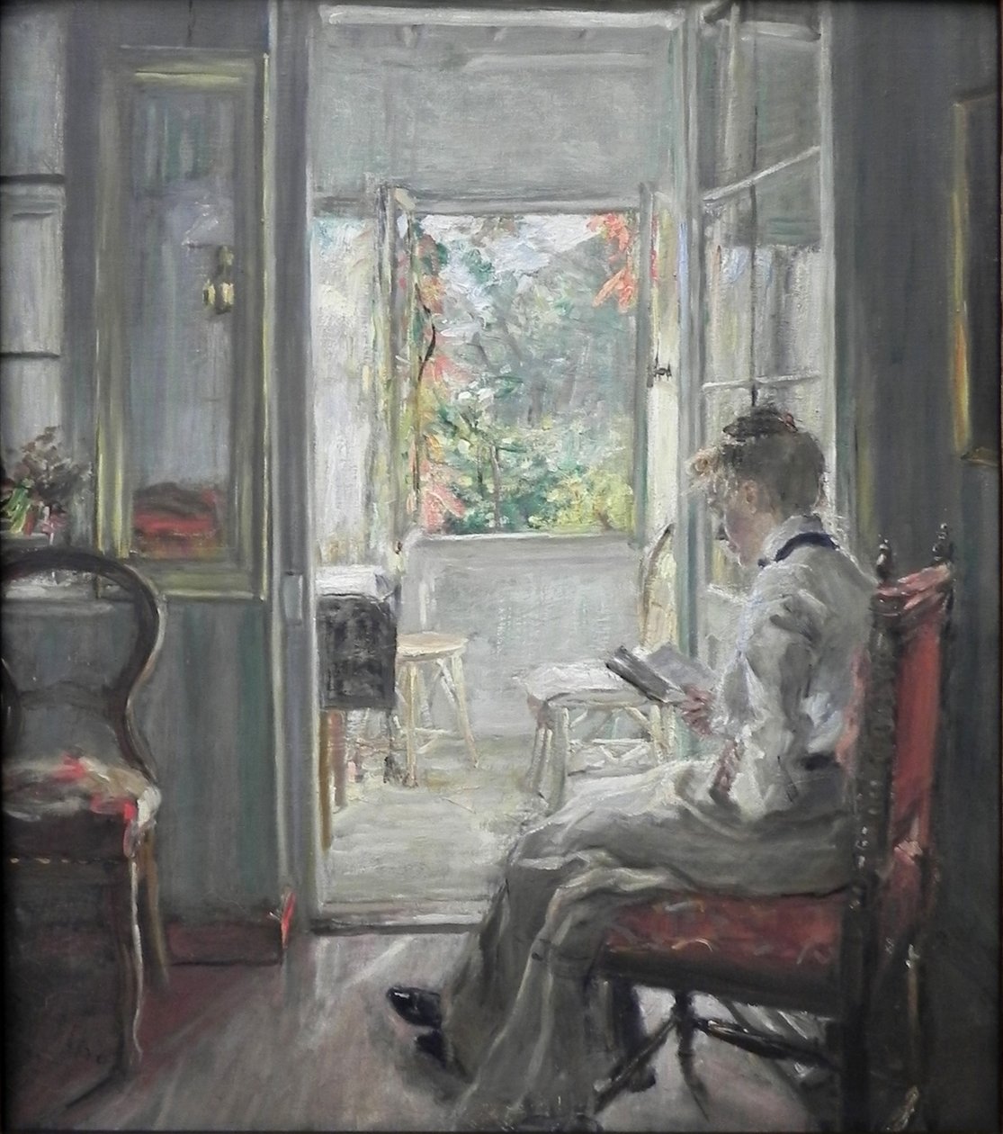 Jeune fille lisant / À la porte de la véranda - Fritz von Uhde