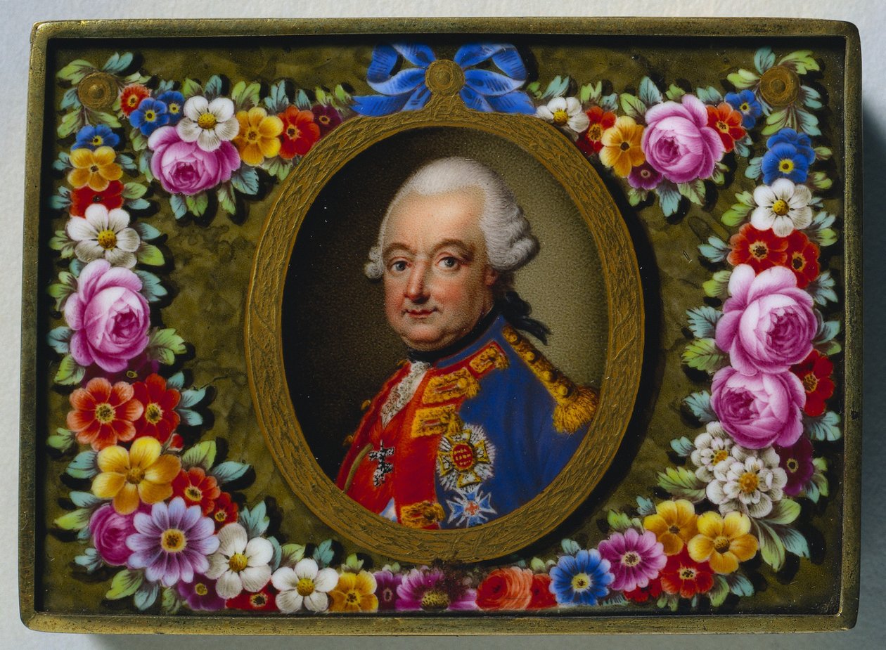 Tabatière avec le portrait de Charles Ier, duc de Brunswick - Fürstenberg Porcelain Factory