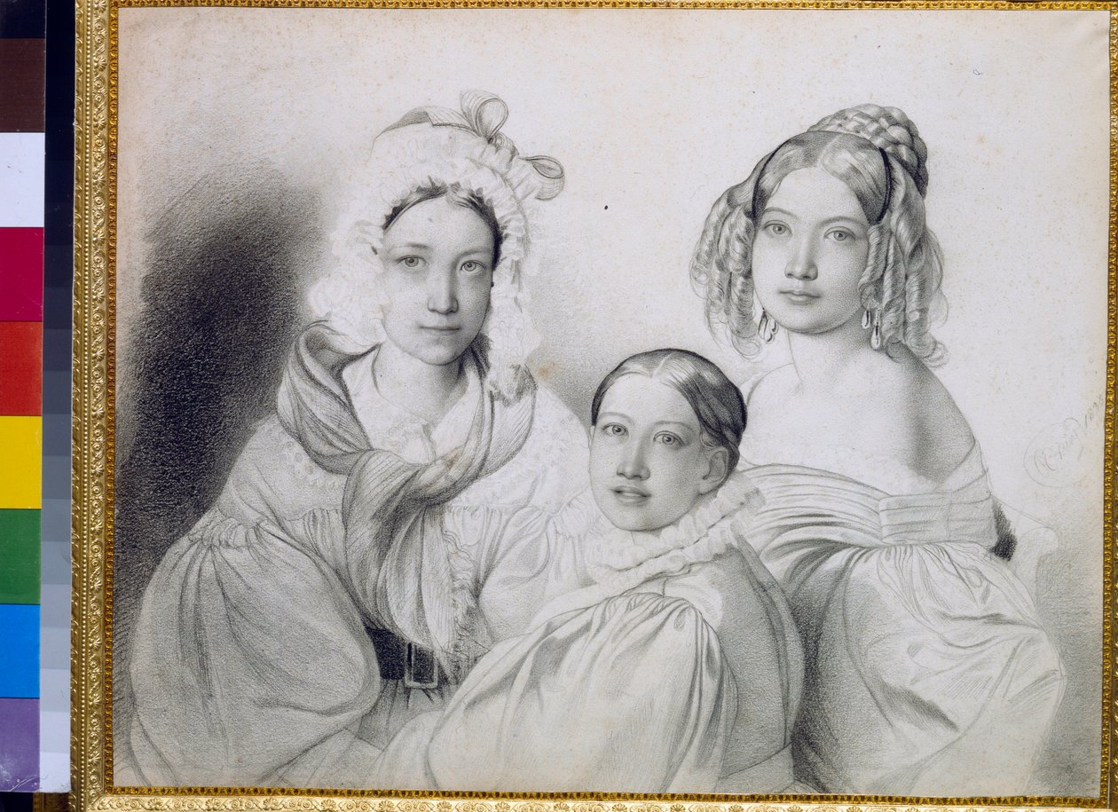 Portraits des comtesses Praskovia, Nadezhda et Maria, filles du prince russe Piotr Viazemski - Fyodor Bruni