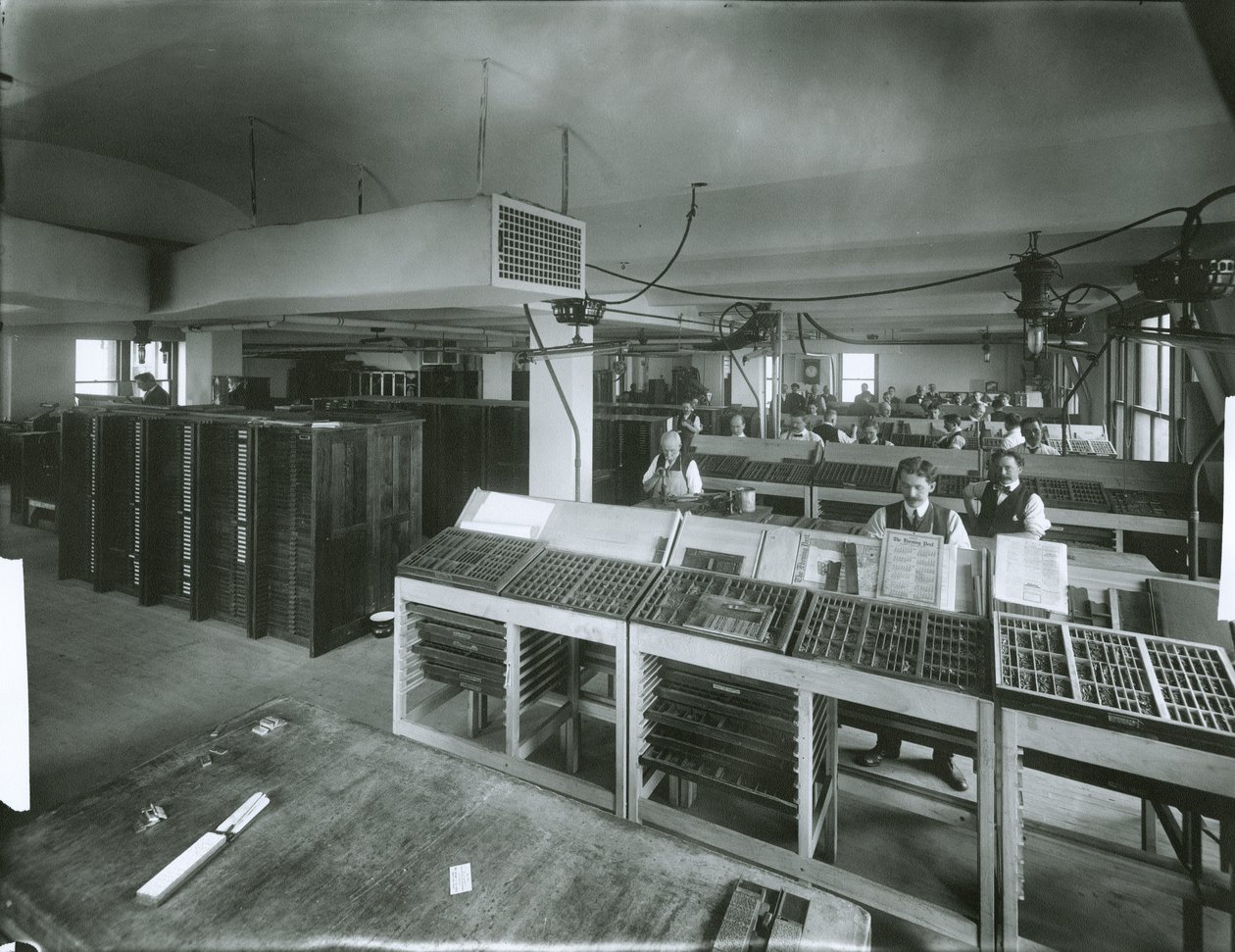 Salle de composition du New York Evening Post - G.P. Hall und Sohn