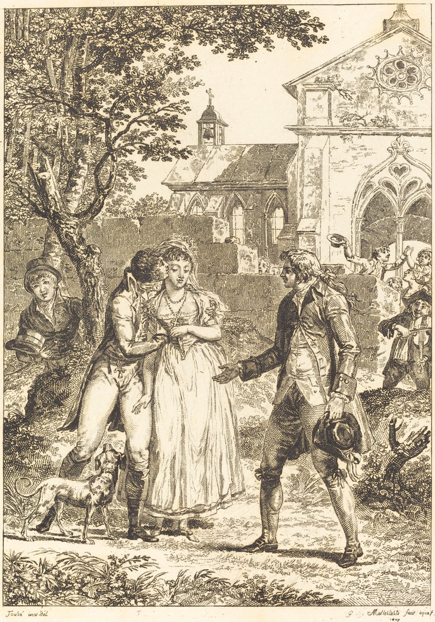 Le baiser rendu : Le baiser prêté - G. Mallesteste after Jacques Louis François Touzé