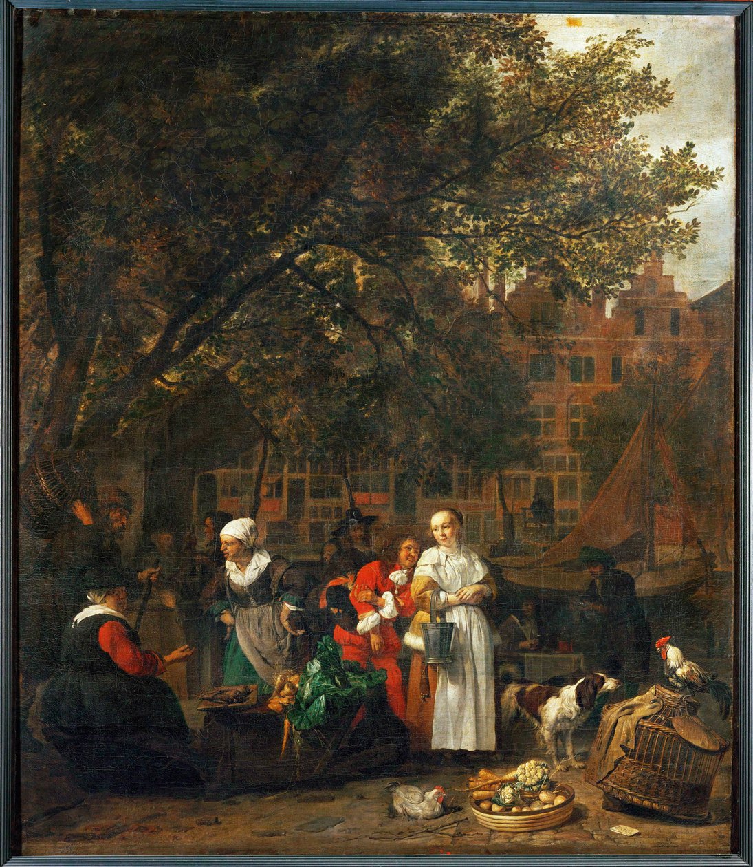 Marché aux légumes à Amsterdam, Pays-Bas ... - Gabriel (attr. to) Metsu