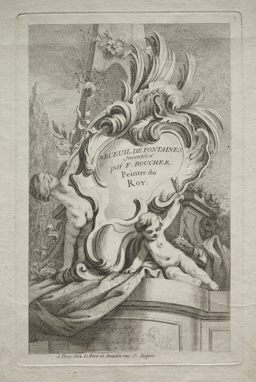 Livre des fontaines : No. 1, Page de titre, vers 1736 - Gabriel Huquier