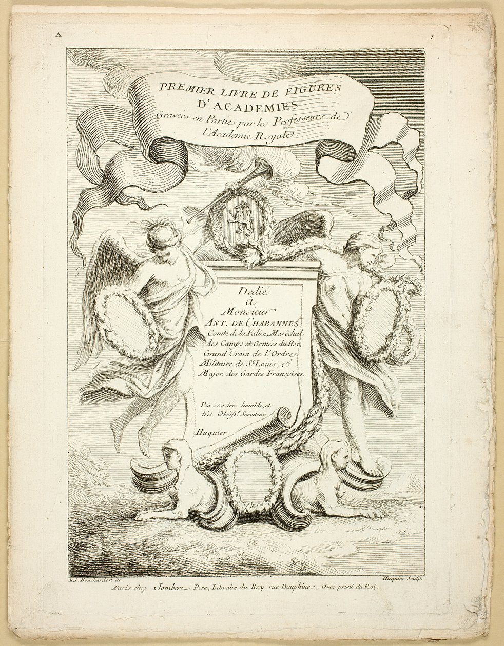 Figure (recto et verso), du Premier livre de figures d’Académies gravées en Partie par les Professeurs de l’Académie Royale - Gabriel Huquier