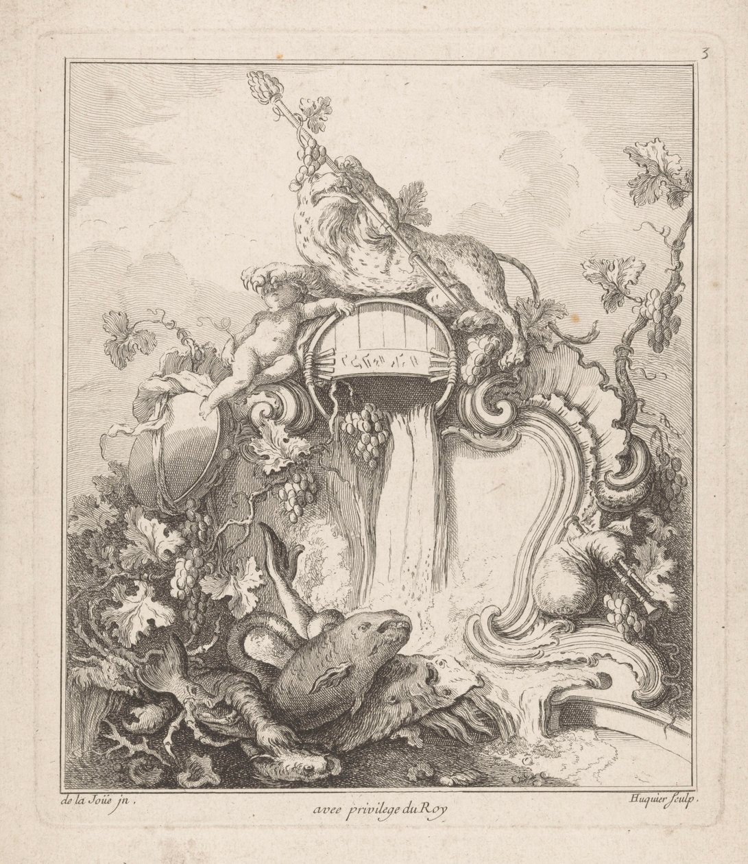 Fontaine avec panthère (Livre De Buffets) - Gabriel Huquier