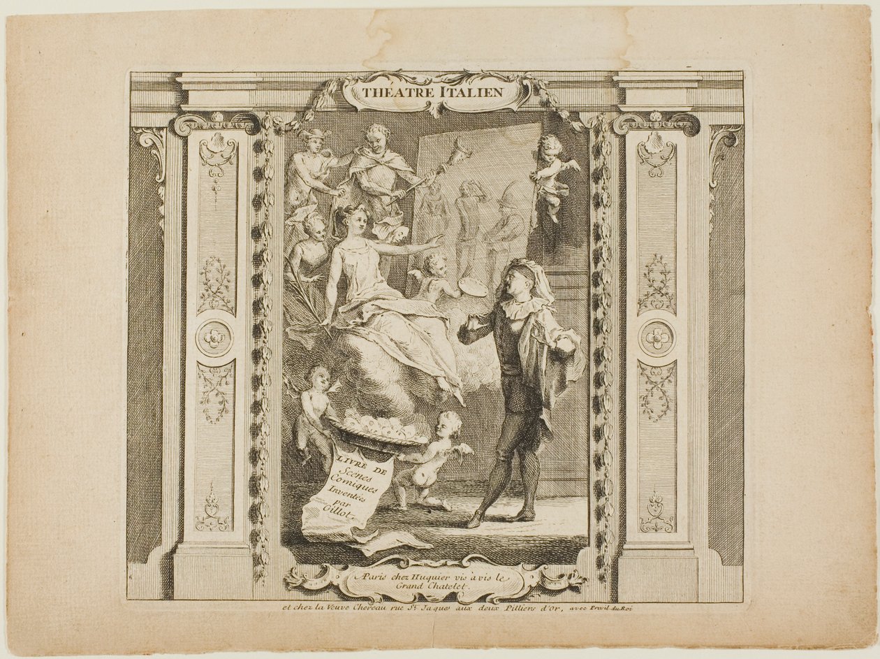 Théâtre Italien, frontispice du Livre de Scènes Comiques - Gabriel Huquier