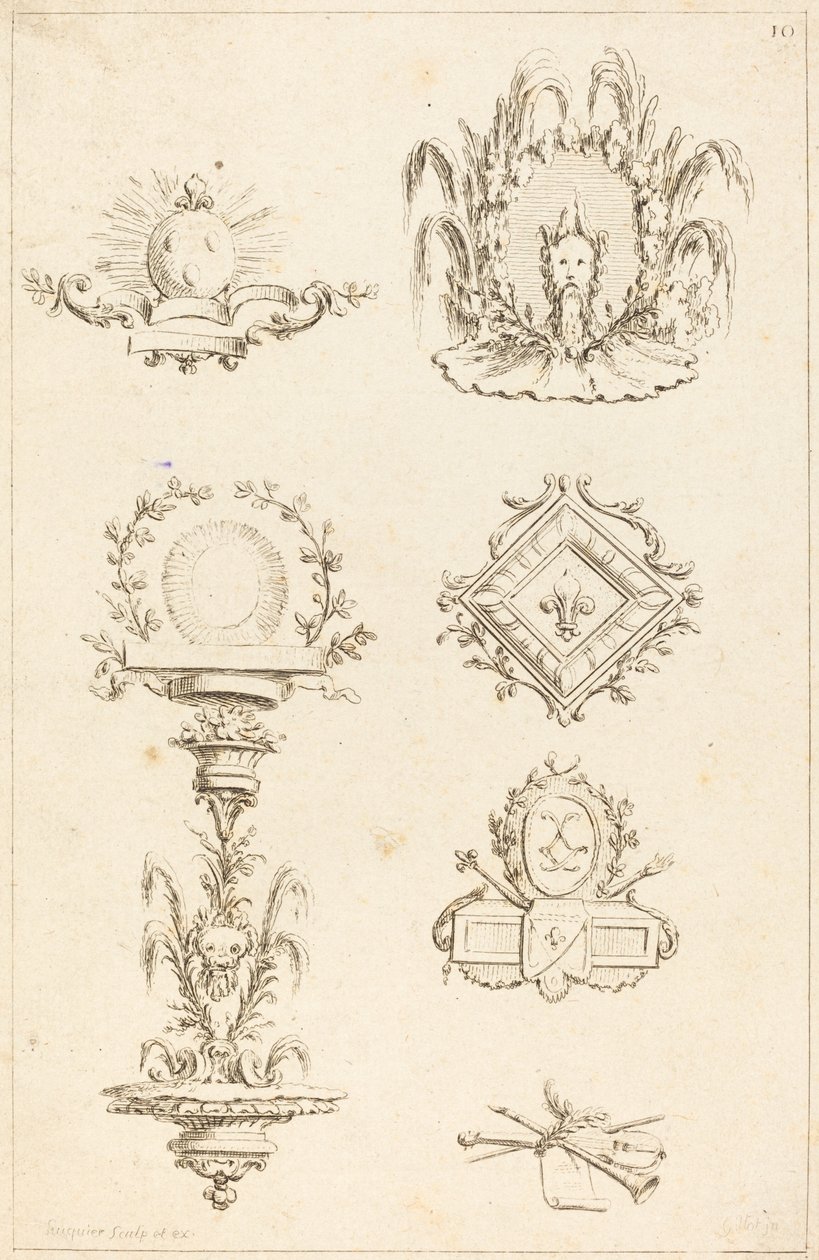 Dessins pour des culs-de-lampe : pl. 10 - Gabriel Huquier after Claude Gillot