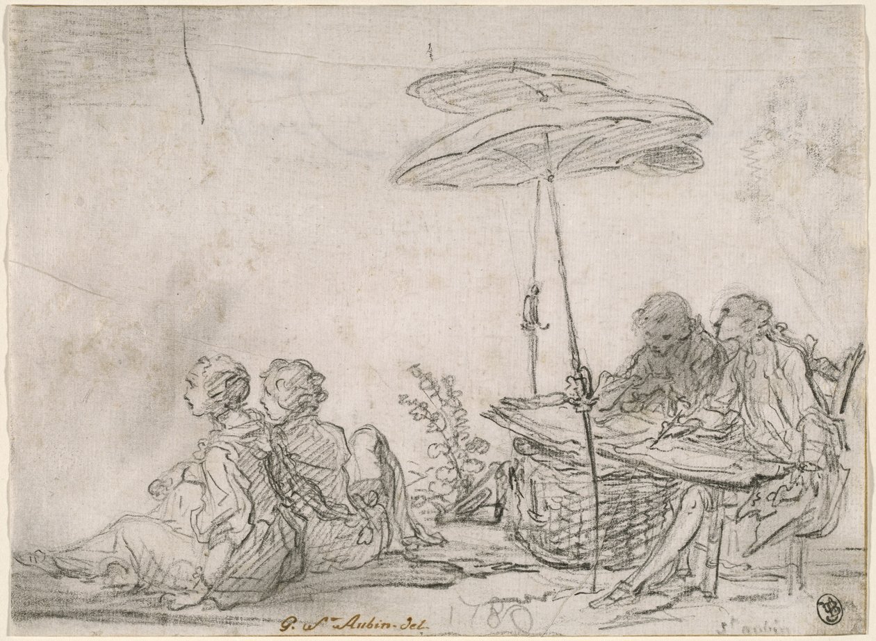 Dessinateurs en Plein Air - Gabriel Jacques de Saint Aubin