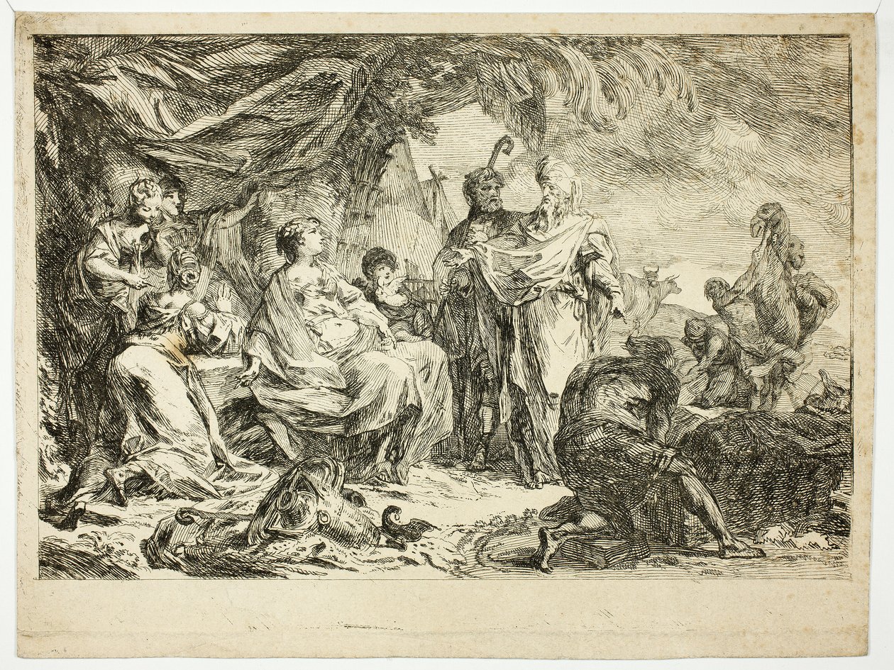 Laban cherchant ses dieux domestiques - Gabriel Jacques de Saint Aubin