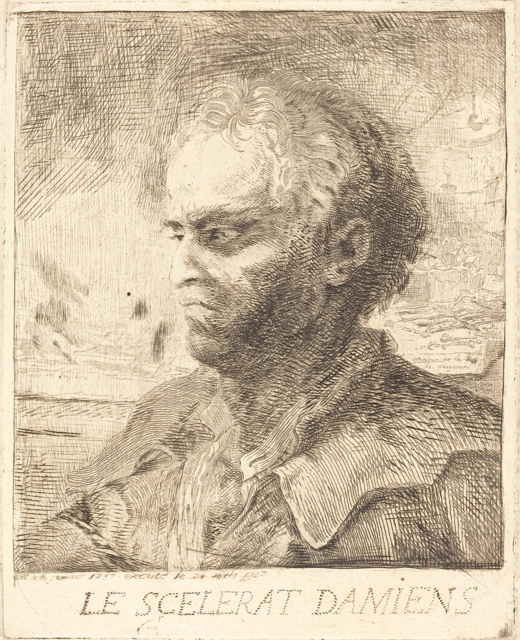 Le scélérat Damiens - Gabriel Jacques de Saint Aubin