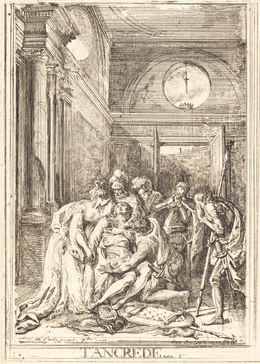 La mort de Tancrède [gauche] - Gabriel Jacques de Saint Aubin