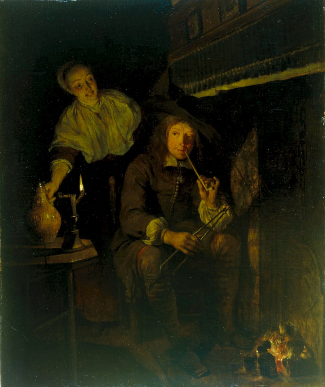 Allemand : Der Raucher am Kamin The Smoker at the Fireside - Gabriel Metsu