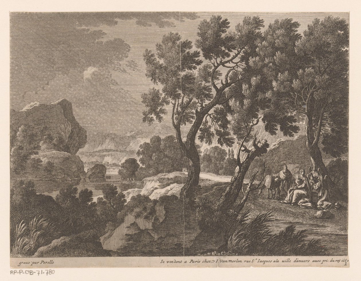 Paysage avec repos pendant la fuite en Égypte (Paysages avec scènes de la vie du Christ) - Gabriel Perelle