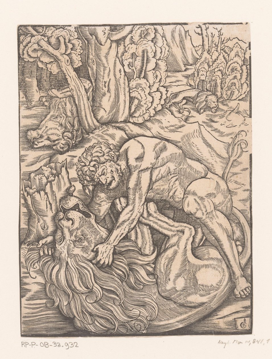 Hercule combattant le lion de Némée (Travaux d