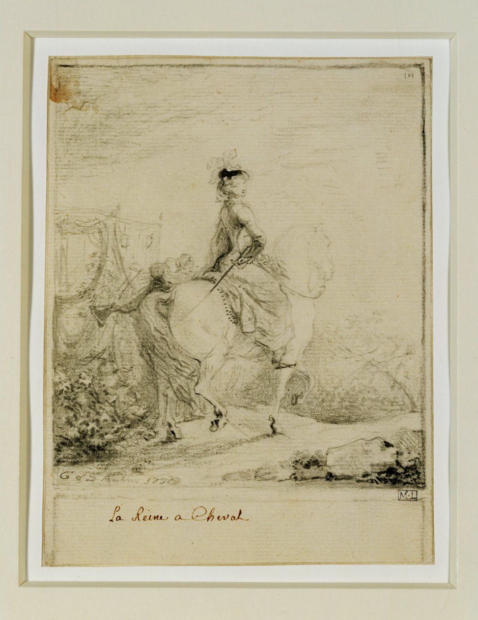 Marie-Antoinette à cheval ... - Gabriel de Saint-Aubin