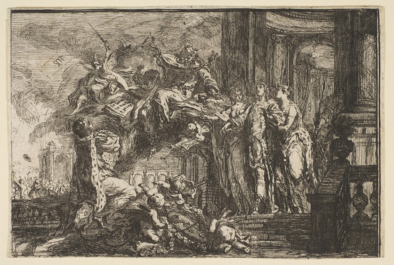 Allégorie sur la convalescence du Dauphin, 1752 - Gabriel de Saint Aubin