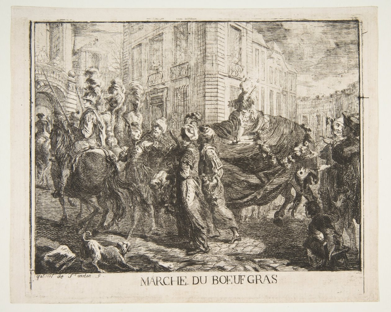 Marché du bœuf gras, 1750 - Gabriel de Saint Aubin