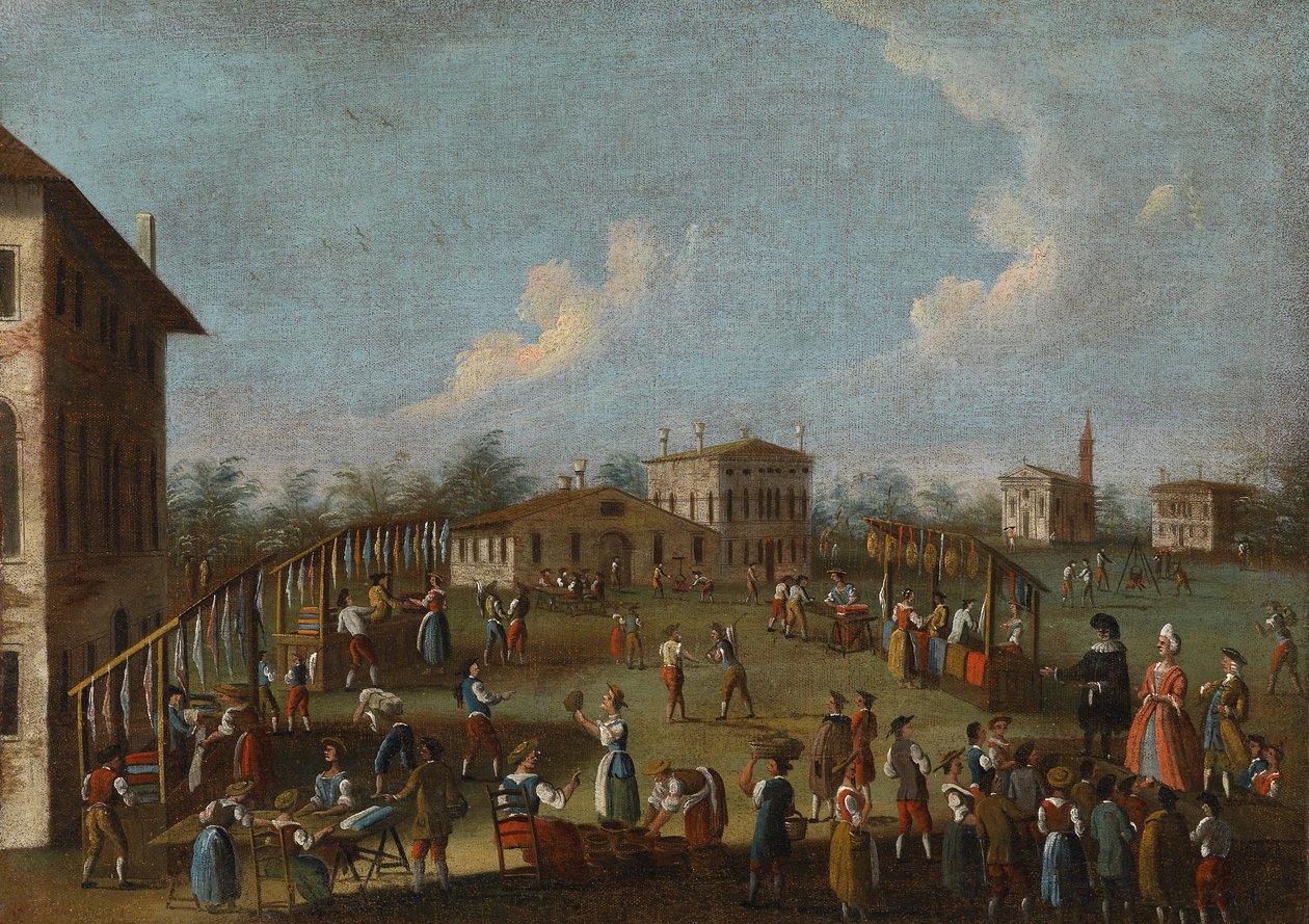 Scène de marché rural en Vénétie - Gabriele Bella