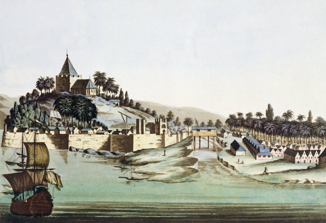 Le port et la ville de Malacca, Malaisie, illustration de 