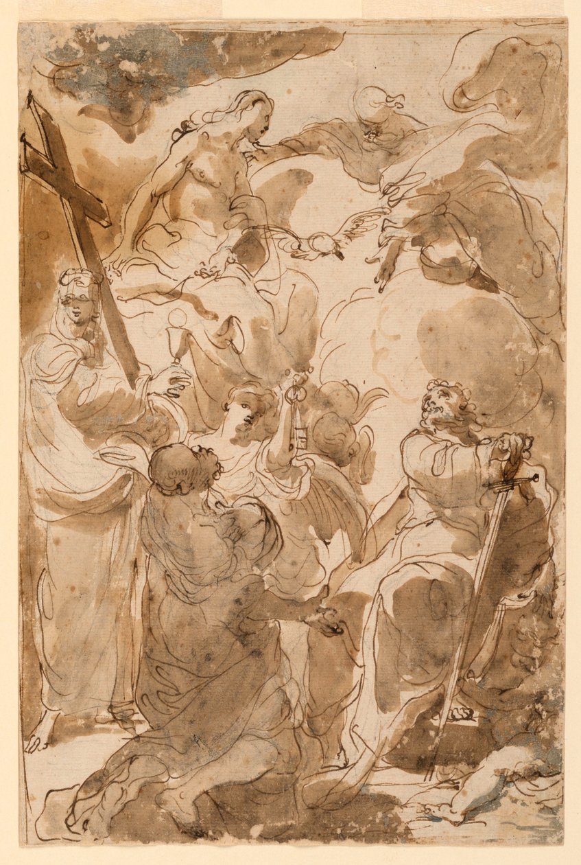 Dessin, La Trinité et les Apôtres, Saint Pierre et Saint Paul, 1770-80 - Gaetano Gandolfi