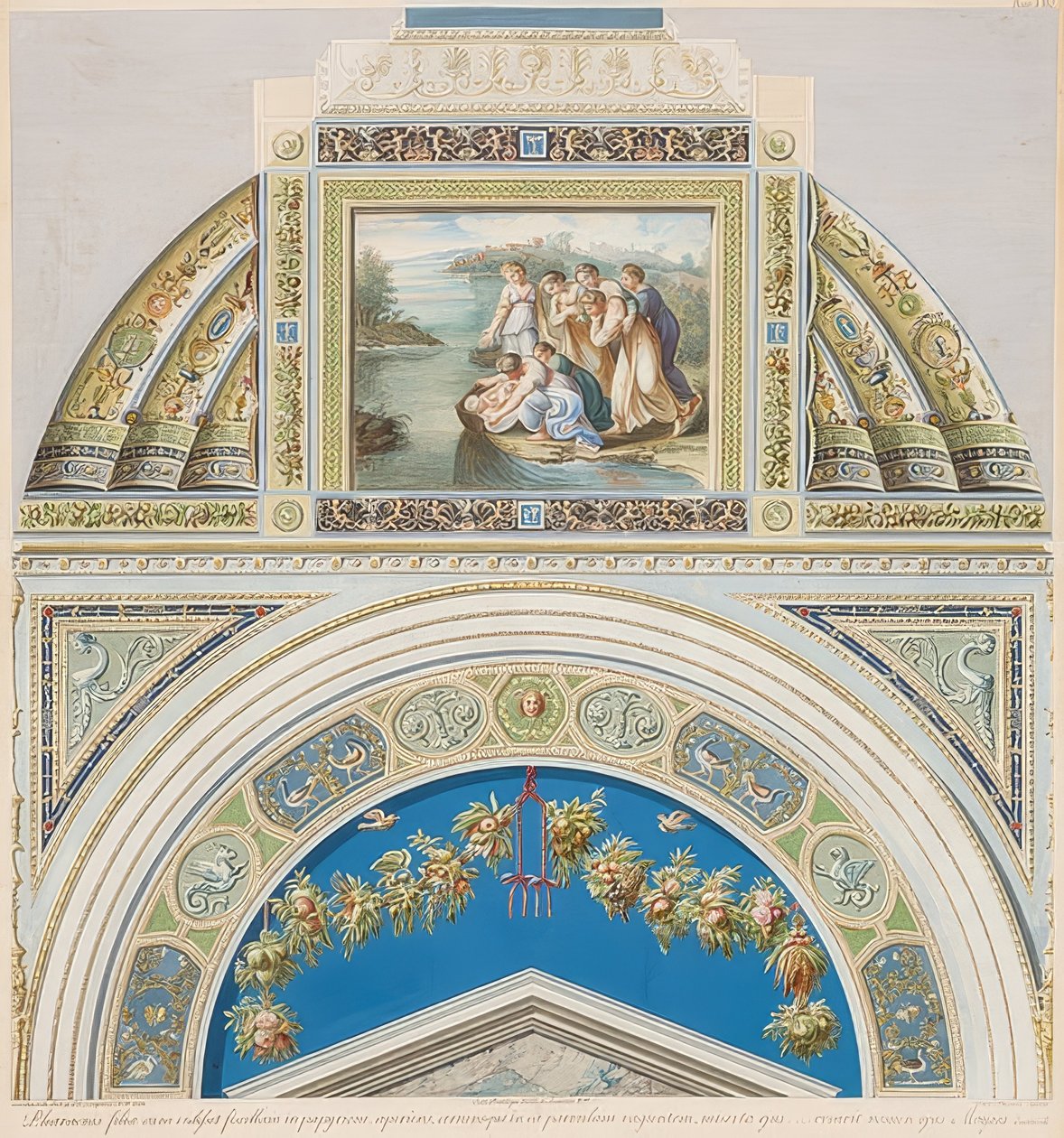 Lunette et voûte avec la découverte de Moïse. 1774 - Gaetano Savorelli