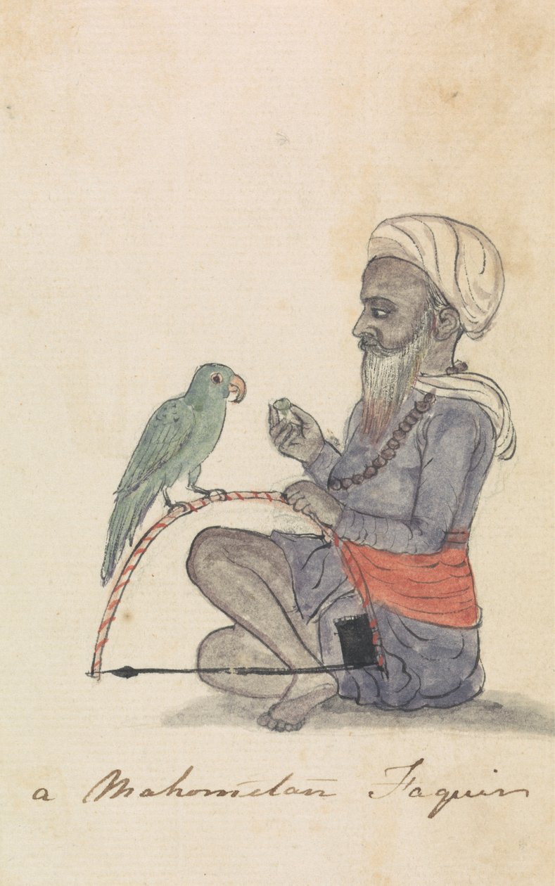 Un Mohamétan avec son perroquet - Gangaram Chintaman Tambat