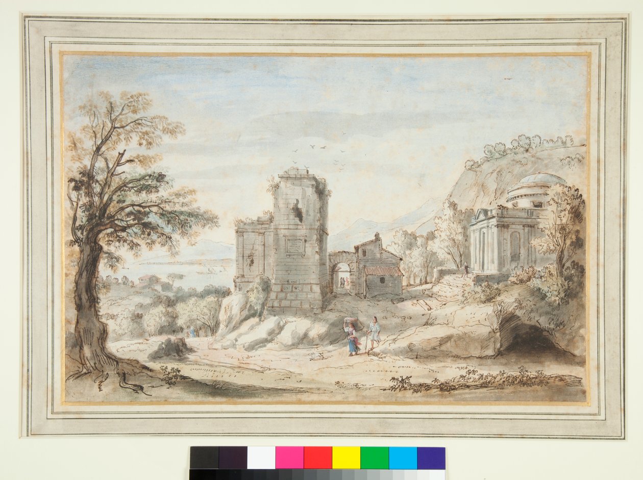 Paysage avec ruines et un temple - Gaspar van Wittel