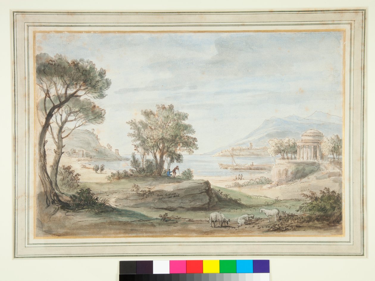 Paysage avec un temple rond - Gaspar van Wittel