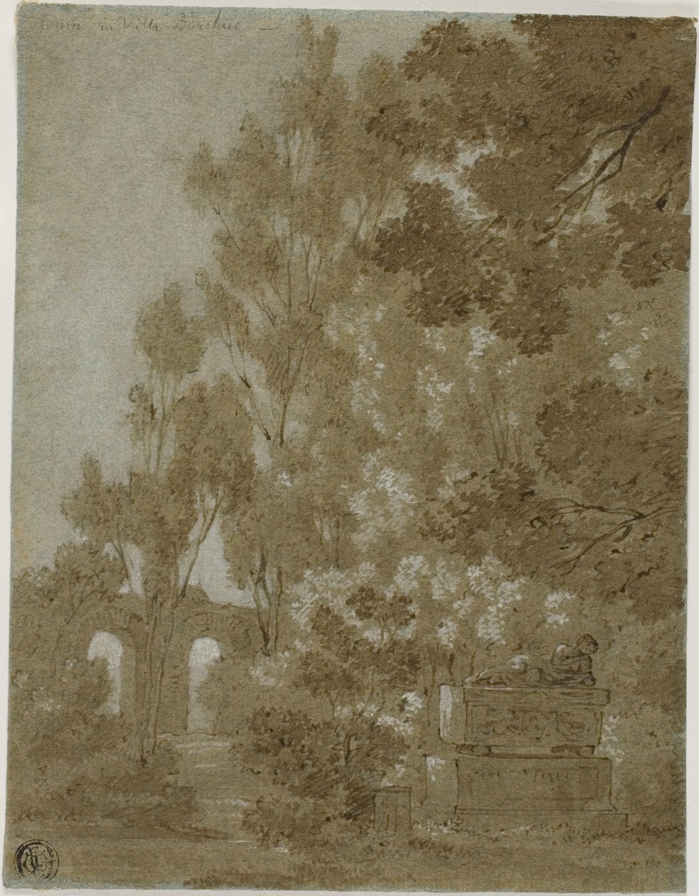 Vue des arcs en ruine et du tombeau de la Villa Borghèse - Gaspard Dughet