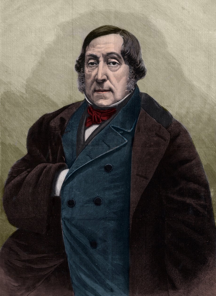 Portrait de Gioachino (Gioacchino) Rossini (1792-1868), compositeur italien gravure d