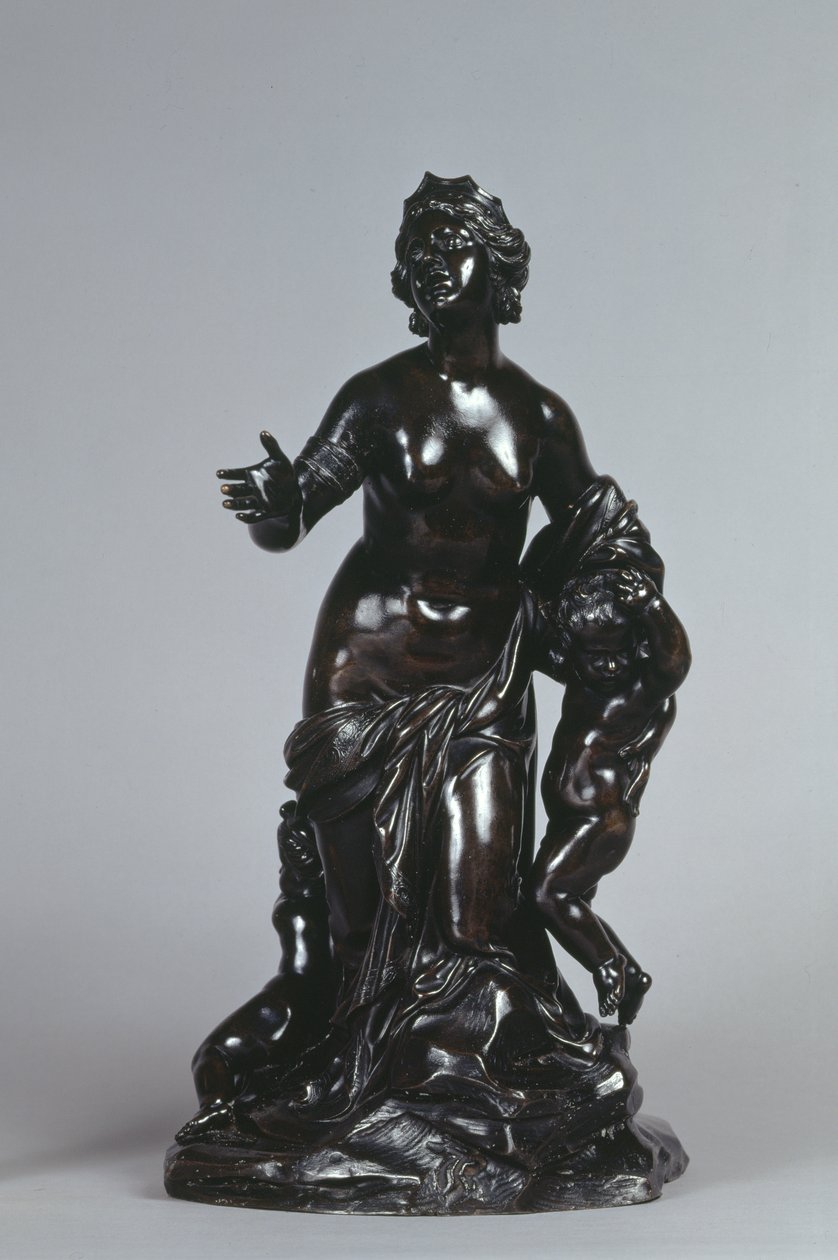 Latone et ses enfants, Apollon et Diane, vers 1671 (bronze avec patine laquée) - Gaspard Marsy