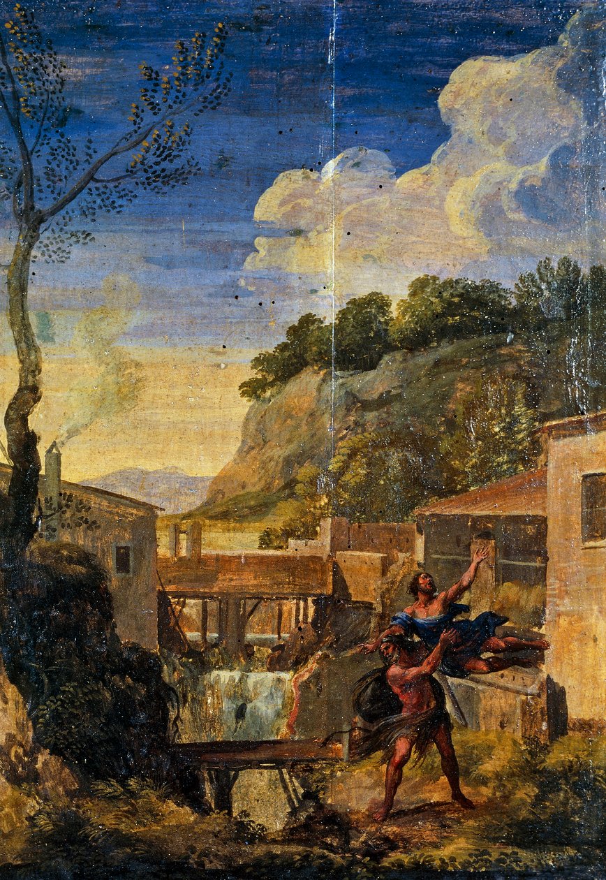 Paysage avec Hercule et Antée - Gaspard Poussin (school of) Dughet