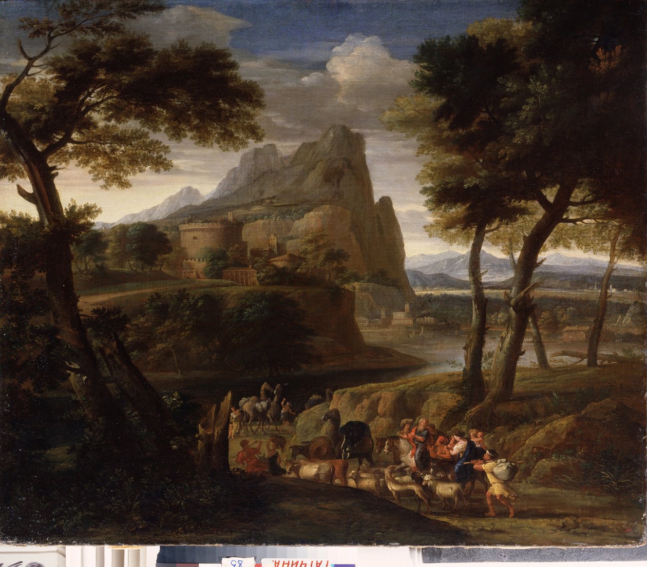 Paysage avec groupe de voyageurs - Gaspard Poussin Dughet