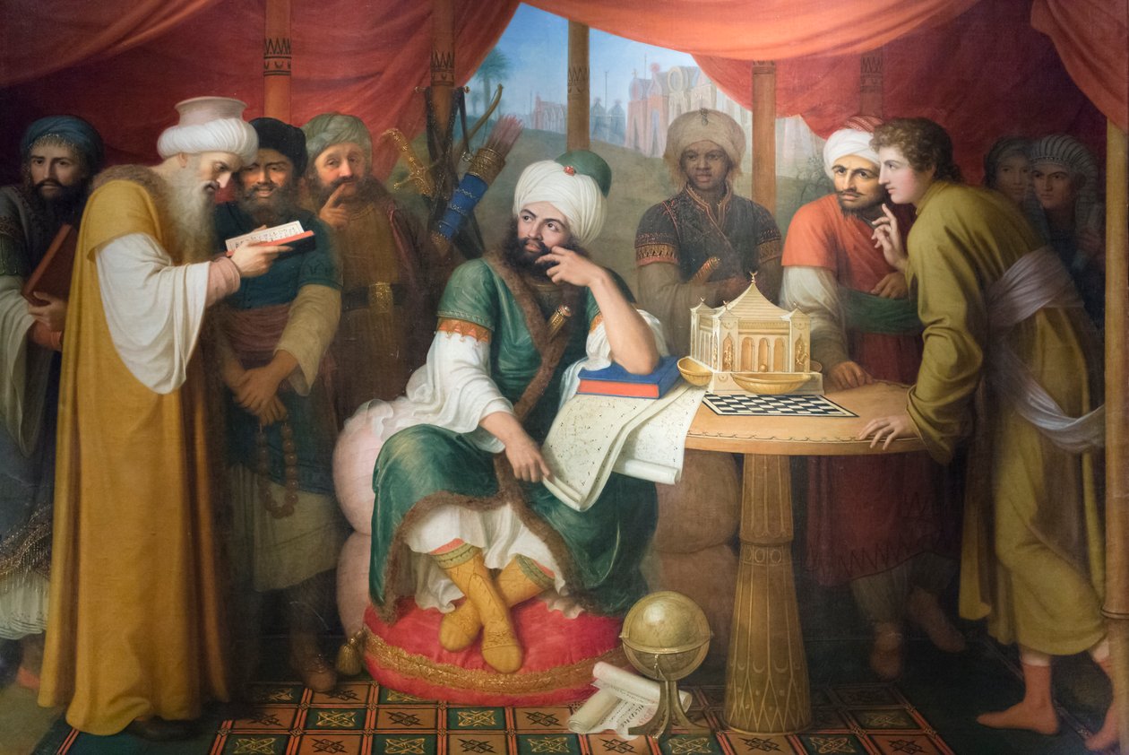 Harun Al Rashid dans sa tente avec les sages de l