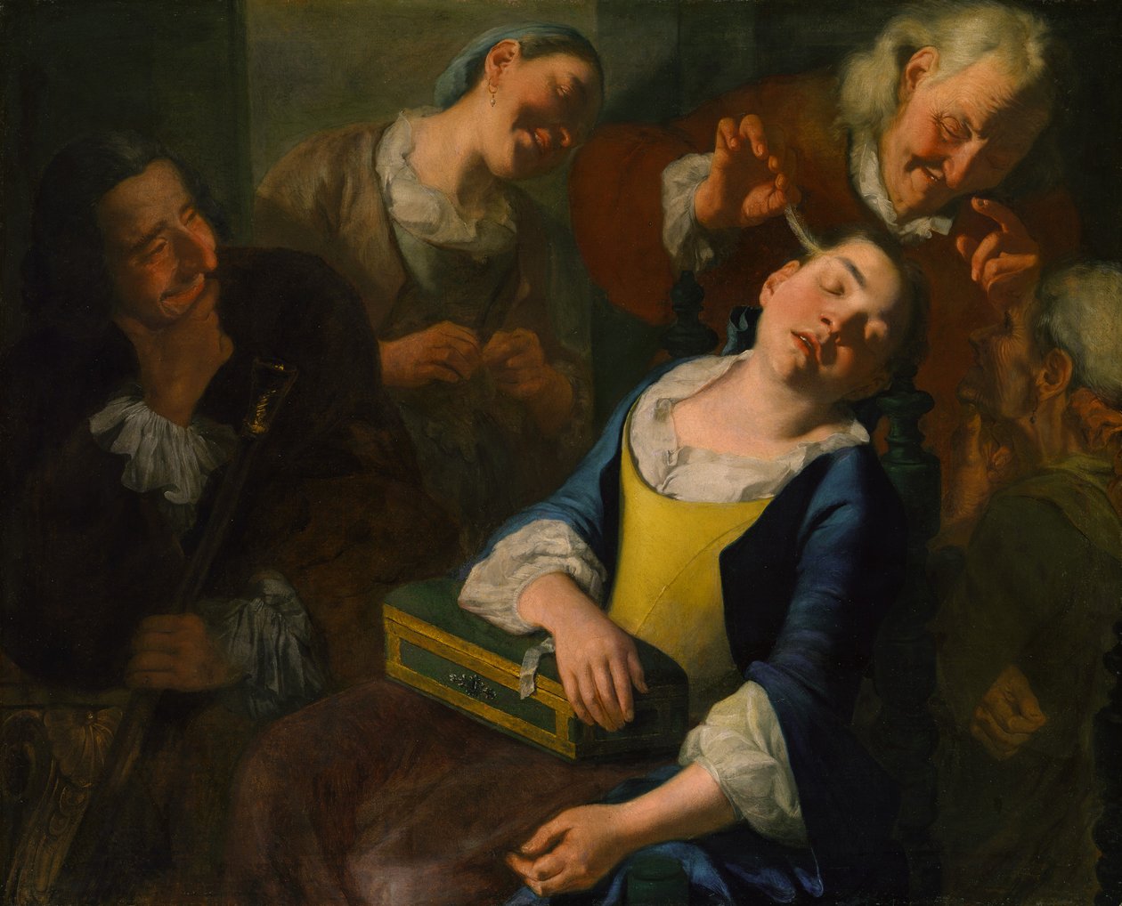 Taquiner une fille endormie, vers 1760 - Gaspare Traversi