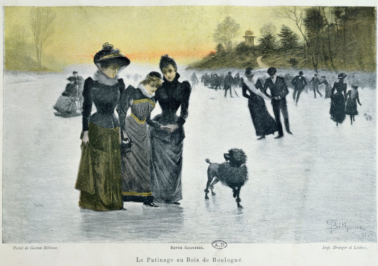 Patinage au Bois de Boulogne, 1891 - Gaston Bethune