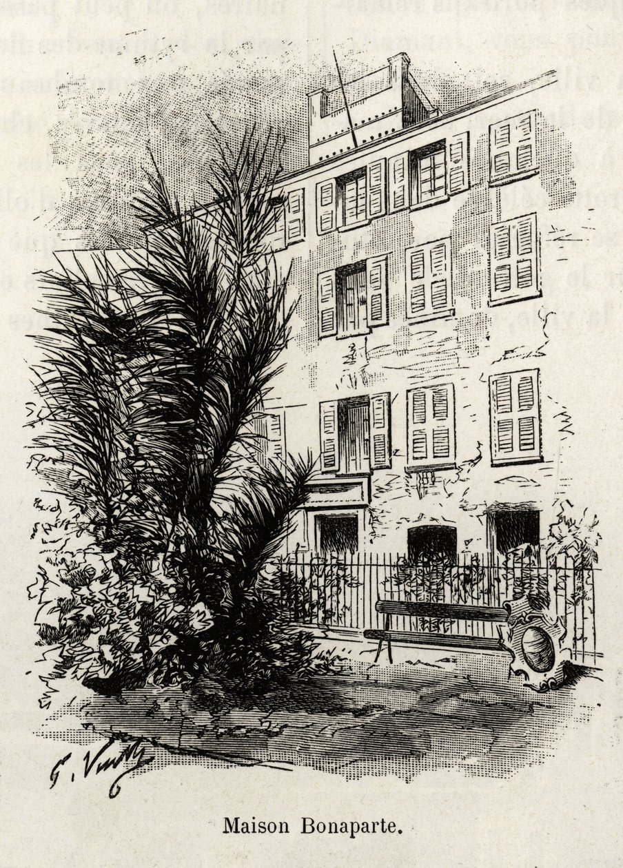 La façade de la maison Bonaparte, où Napoléon Bonaparte (1769-1821) n
