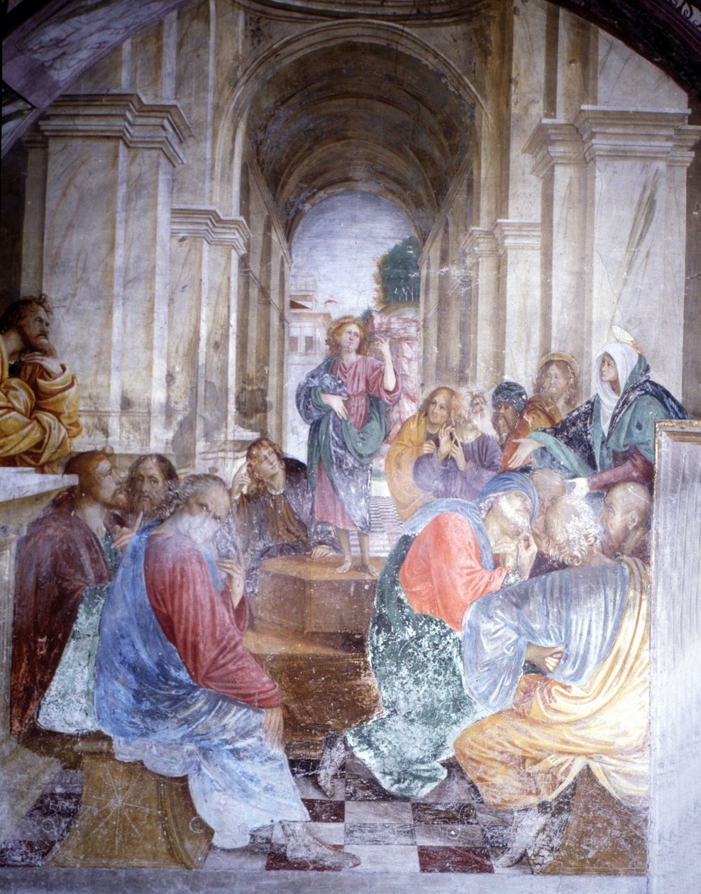 Discussion de Jésus avec les docteurs au Temple. Fresque de Gaudenzio Ferrari, Église de Santa Maria delle Grazie, Varallo. - Gaudenzio Ferrari