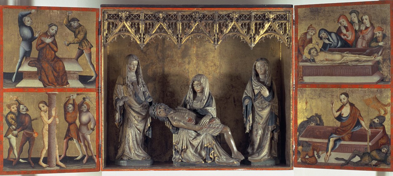 Retable représentant la Lamentation et la Passion du Christ (Autel de Sainte Élisabeth de Thuringe) c.1410 - Gdansk School