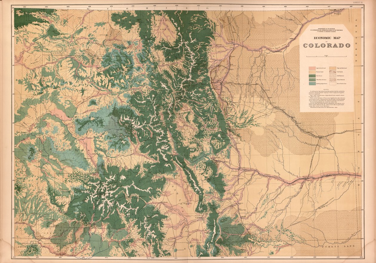 Atlas géologique et géographique du Colorado et des portions des territoires adjacents - Geological And Geographical Survey Of The Territories