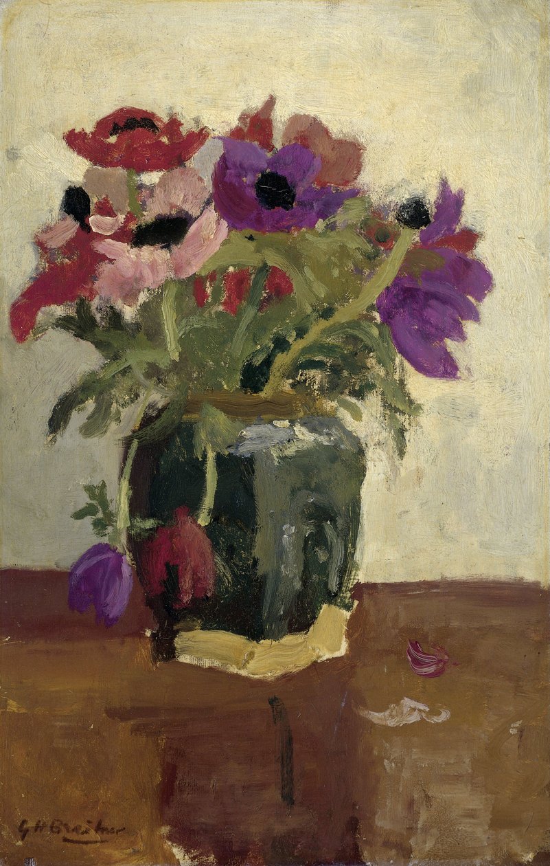 Pot de gingembre avec anémones - Georg-Hendrik Breitner