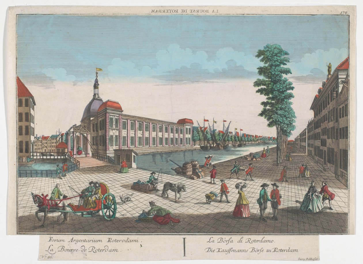 Vue de la Bourse à Rotterdam - Georg Balthasar Probst