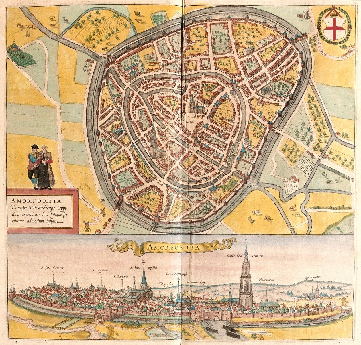 Amersfoort, Pays-Bas - dans "Civitates Orbis Terrarum" de Georg Braun, Cologne 1617 - Georg Braun