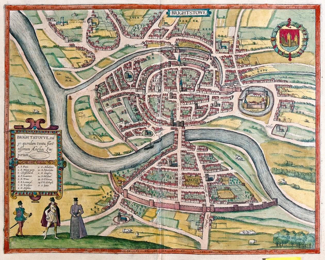 Bristol - Grande-Bretagne, dans "Civitates Orbis Terrarum" de Georg Braun, Cologne 1617 - Georg Braun