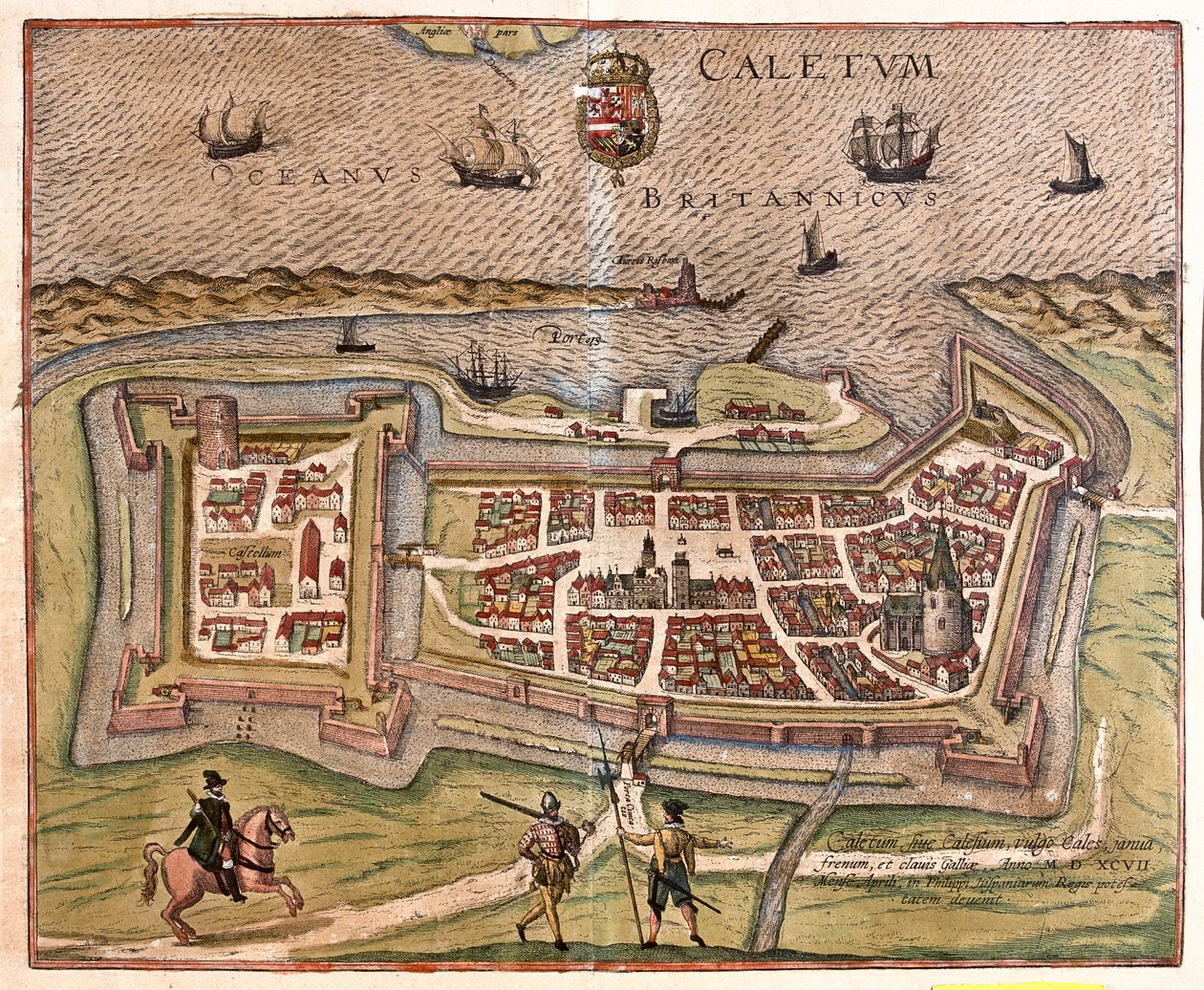 Calais, France - dans "Civitates Orbis Terrarum" de Georg Braun, Cologne 1617 - Georg Braun