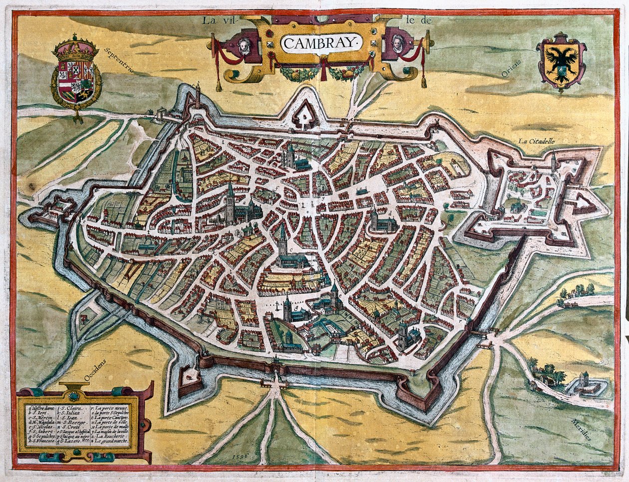 Cambrai, France - dans "Civitates Orbis Terrarum" de Georg Braun, Cologne 1617 - Georg Braun