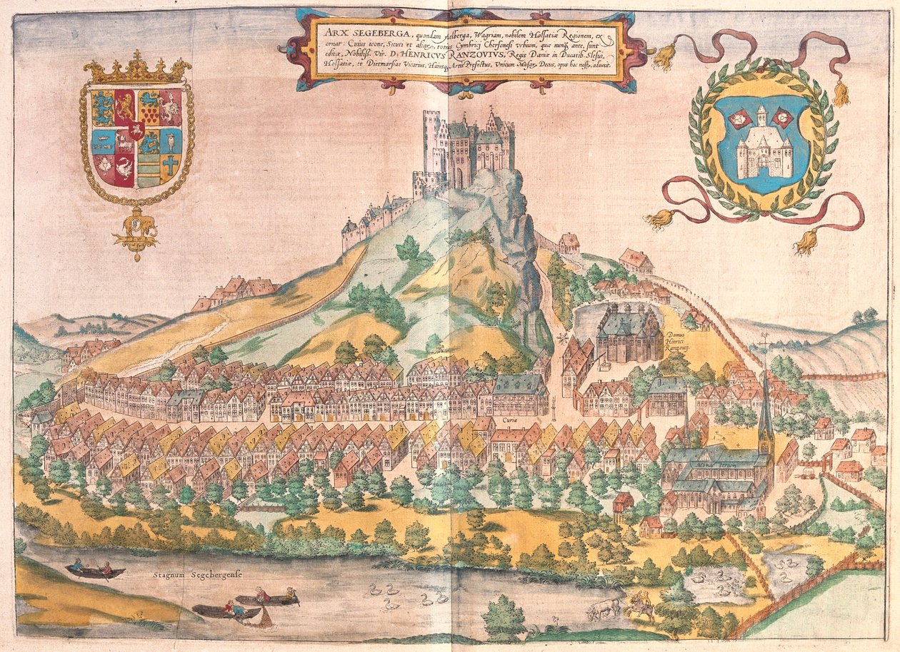 Couverture rigide, Segeberg, Allemagne - dans "Civitates Orbis Terrarum" de Georg Braun, Cologne 1617 - Georg Braun